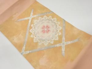 リサイクル　格天井に華文模様織出し名古屋帯